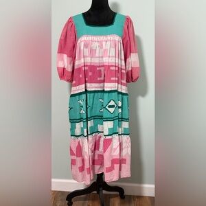 RAMONA RULL Vintage Puff Sleeve 1970’s Cotton Dress - Large